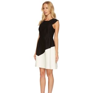 Halston Heritage Cap Sleeve Round Neck Dress